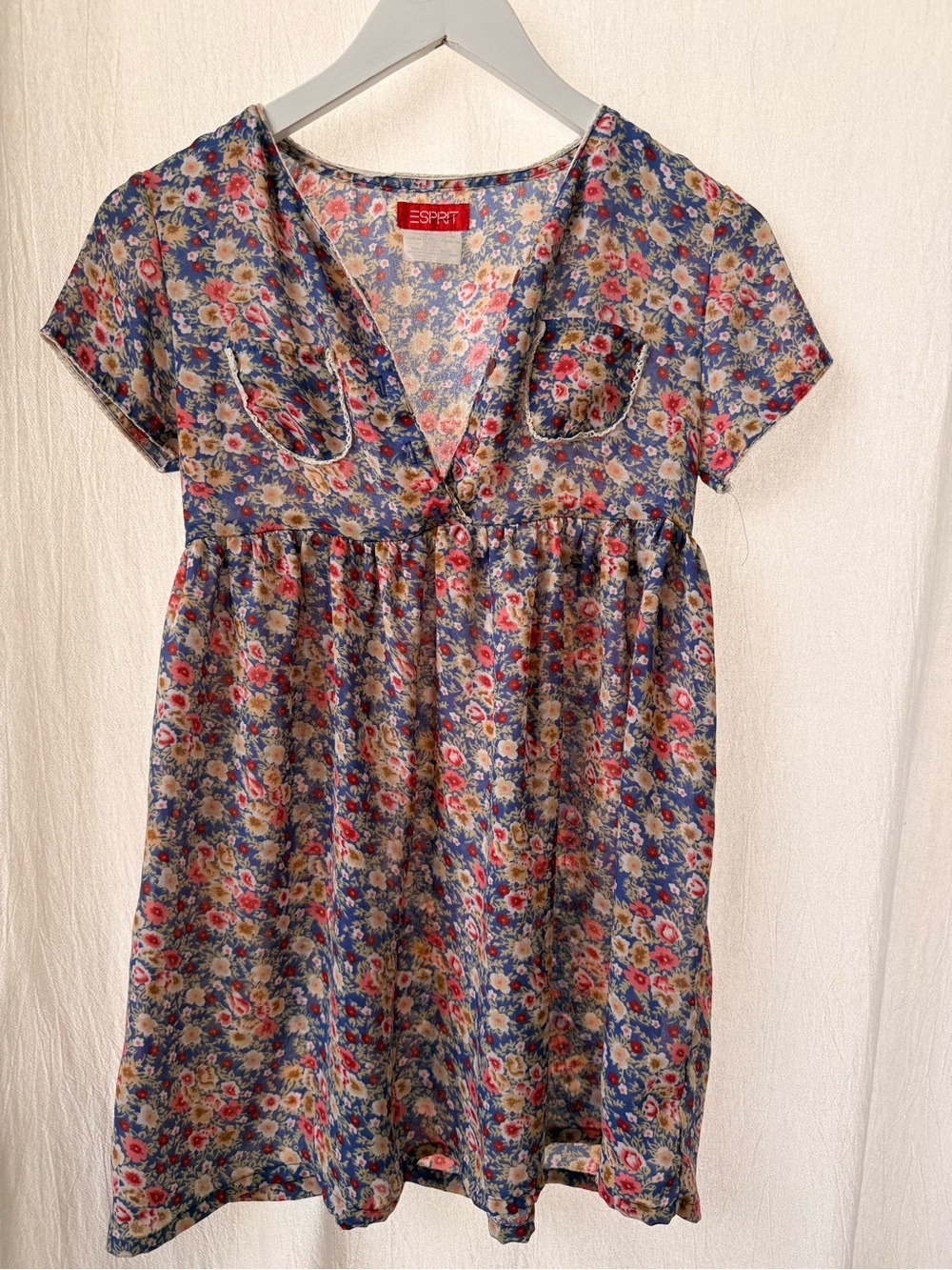 Vintage Esprit Floral Dress, 2 pockets, sz 10
